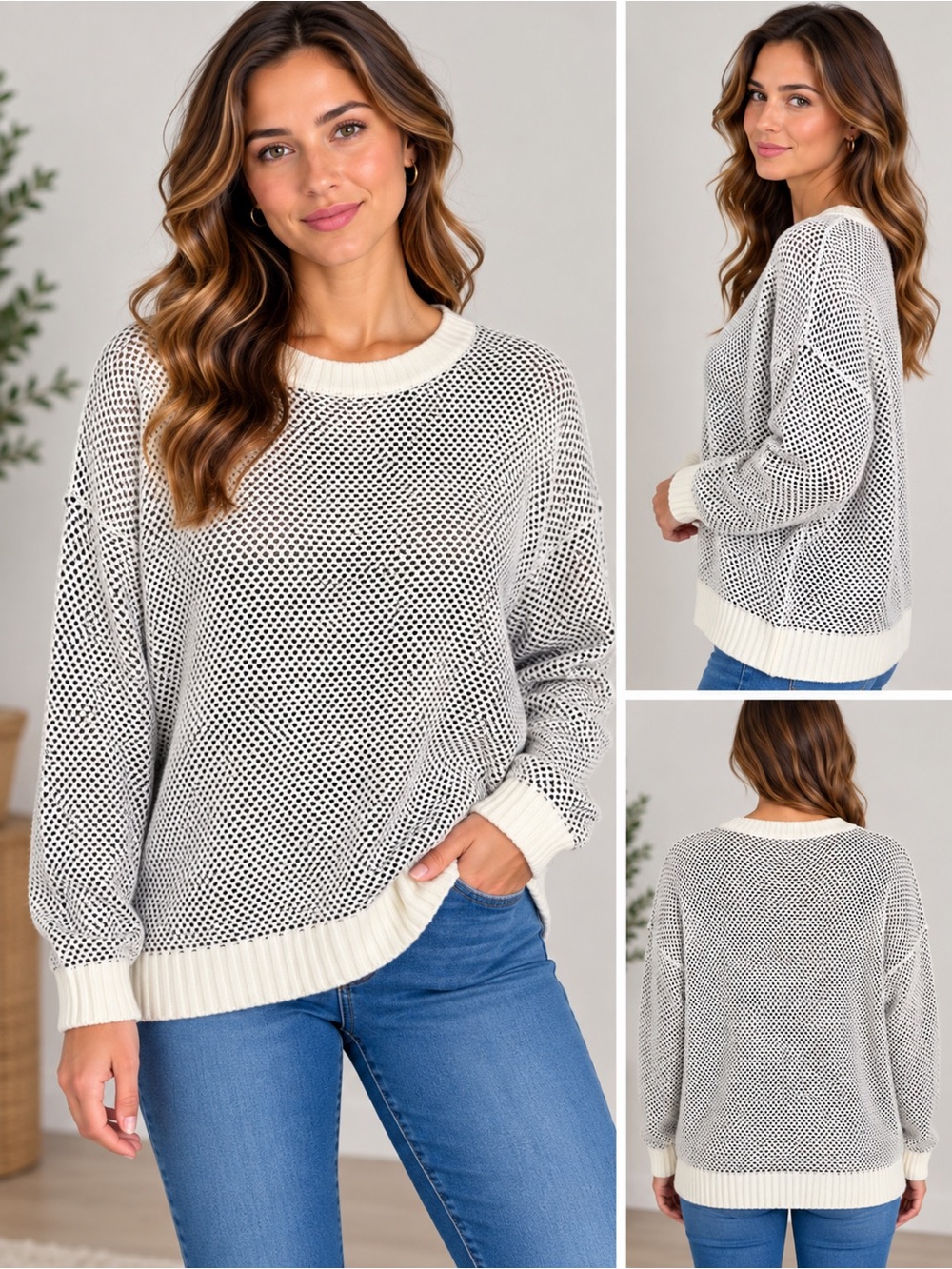 Women's SHEIN contrast Sweater large